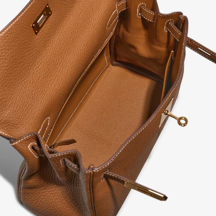 High-End Hermès Inspired Kelly 28 Togo Gold GHW - Direct Luxury Fashion - Image 5