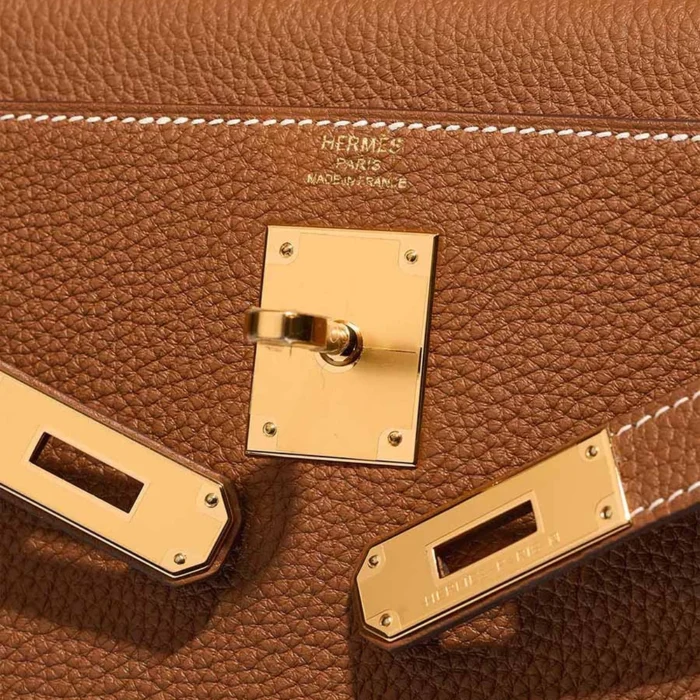 High-End Hermès Inspired Kelly 28 Togo Gold GHW - Direct Luxury Fashion - Image 6