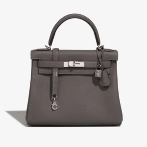 High-End Hermès Inspired Kelly 28 Togo Gris Meyer PHW | DLF