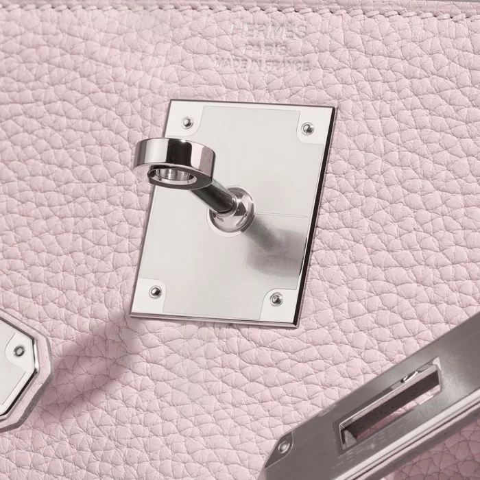 High-End Hermès Inspired Kelly 28 Togo Mauve Pale PHW - Direct Luxury Fashion - Image 5