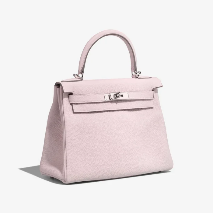 High-End Hermès Inspired Kelly 28 Togo Mauve Pale PHW - Direct Luxury Fashion - Image 4