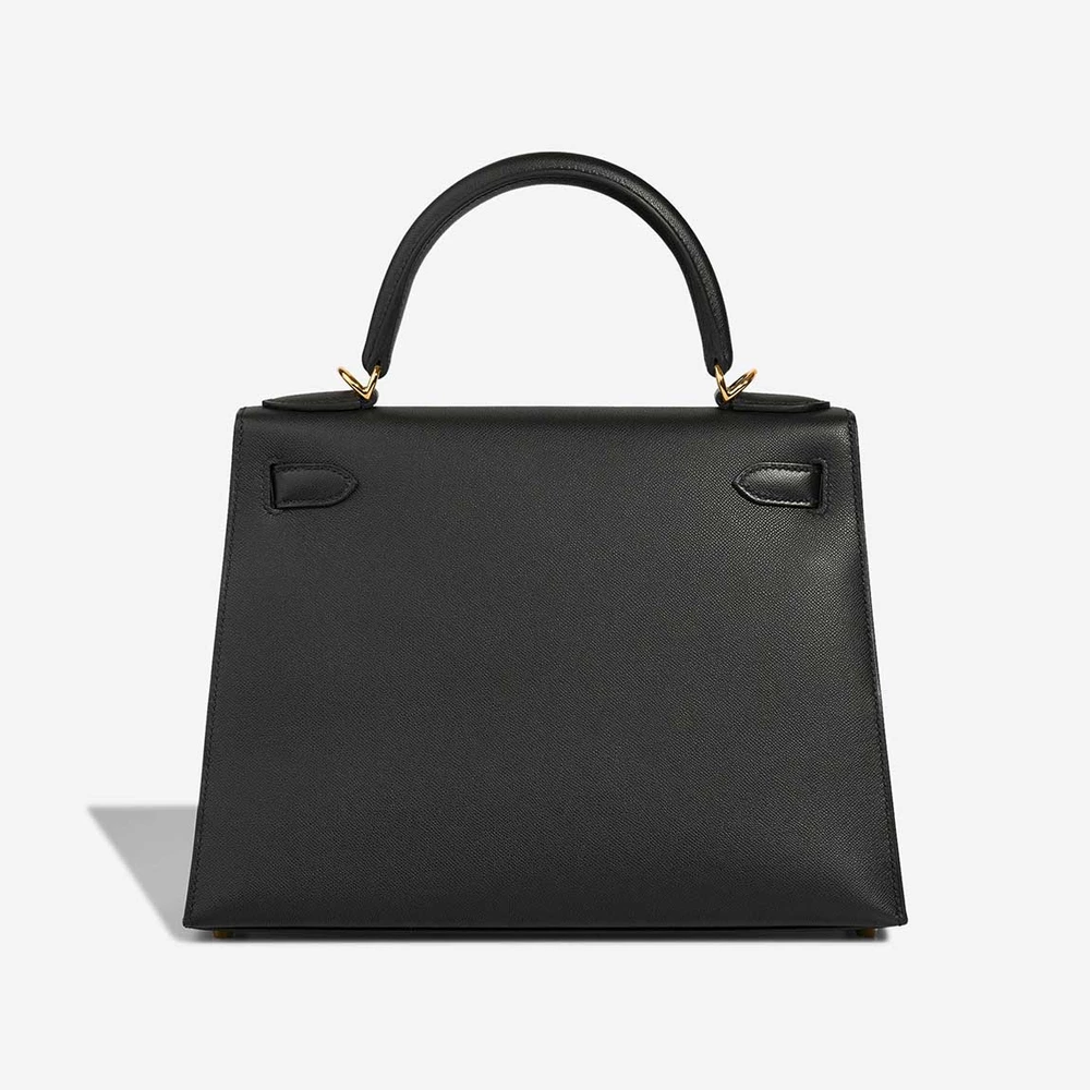 High-End Hermès Inspired Kelly 28 Veau Madame Black GHW - Direct Luxury Fashion - Image 2