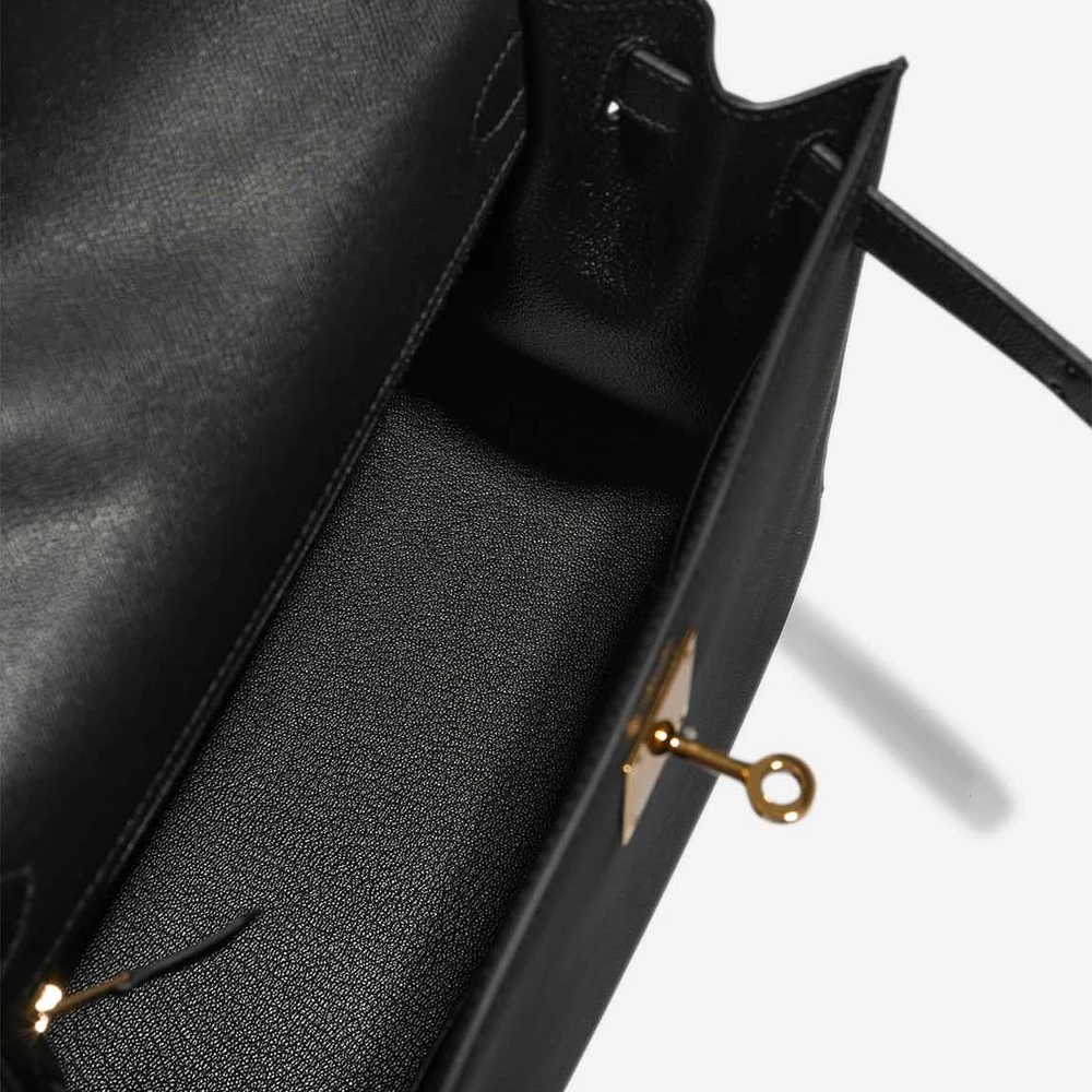 High-End Hermès Inspired Kelly 28 Veau Madame Black GHW - Direct Luxury Fashion - Image 5