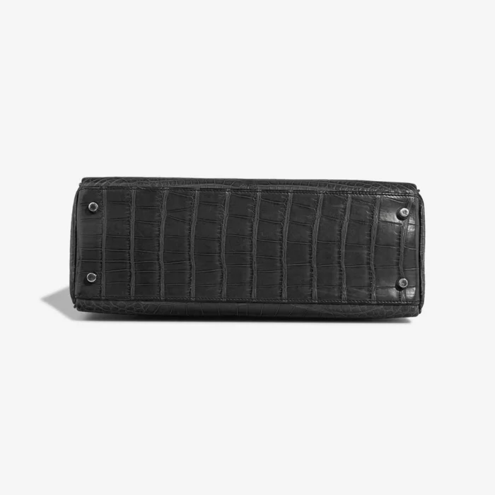 High-End Hermès Inspired Kelly 32 Alligator Graphite PHW - Direct Luxury Fashion - Image 3