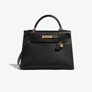 High-End Hermès Kelly 32 Ardennes Black GHW | Direct Luxury