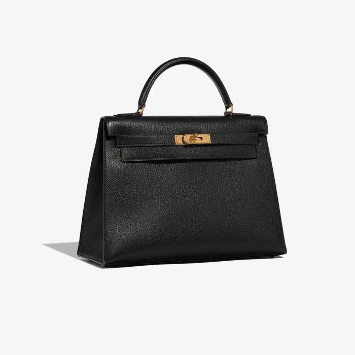 High-End Hermès Inspired Kelly 32 Ardennes Black GHW - Direct Luxury Fashion - Image 4