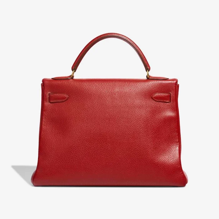 High-End Hermès Inspired Kelly 32 Ardennes Rouge Vif GHW - Direct Luxury Fashion - Image 2