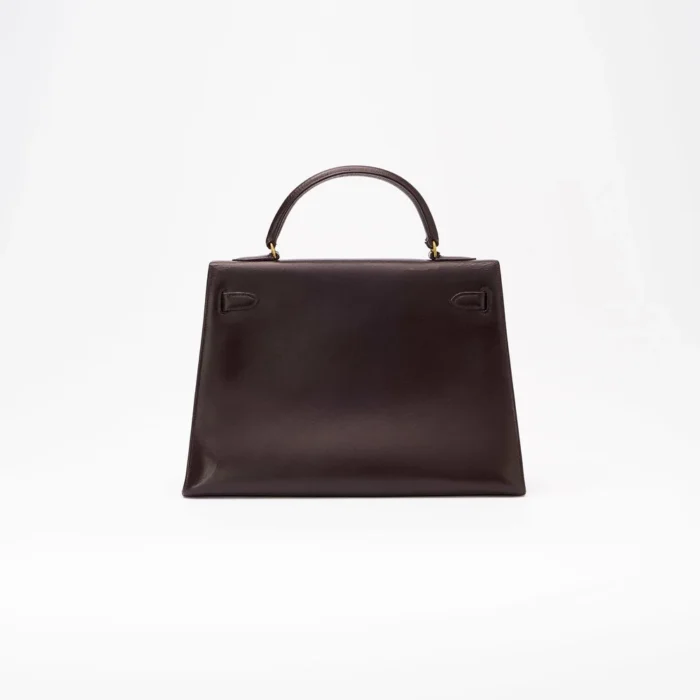 High-End Hermès Inspired Kelly 32 Box Calf Marron Saclàb GHW - Direct Luxury Fashion - Image 2