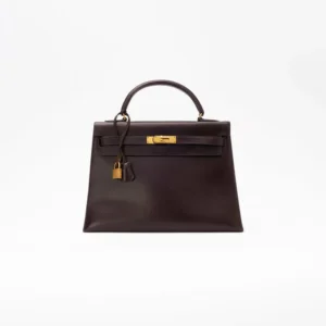 High-End Hermès Inspired Kelly 32 Box Calf Marron | Saclàb