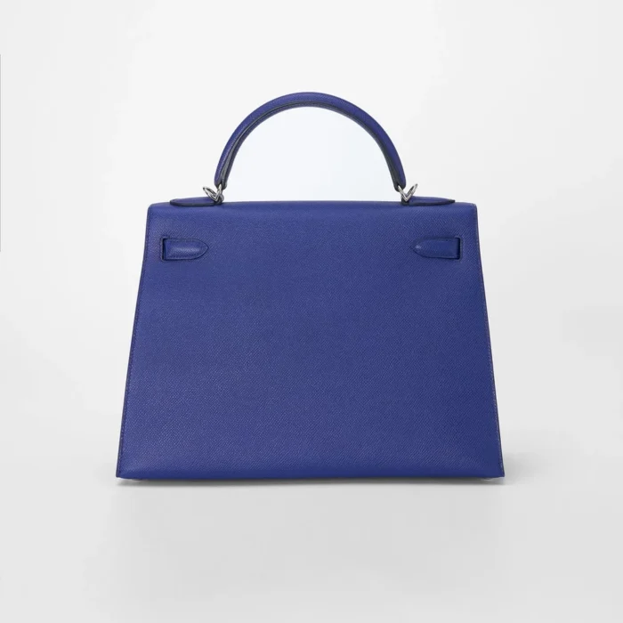 High-End Hermès Inspired Kelly 32 Epsom Bleu Encre PHW - Direct Luxury Fashion - Image 2