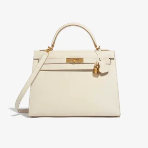 High-End Hermès Inspired Kelly 32 Epsom Craie GHW | Direct Luxury Fashion
