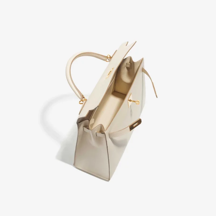 High-End Hermès Inspired Kelly 32 Epsom Craie GHW - Direct Luxury Fashion - Image 5