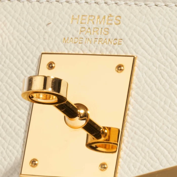 High-End Hermès Inspired Kelly 32 Epsom Craie GHW - Direct Luxury Fashion - Image 6