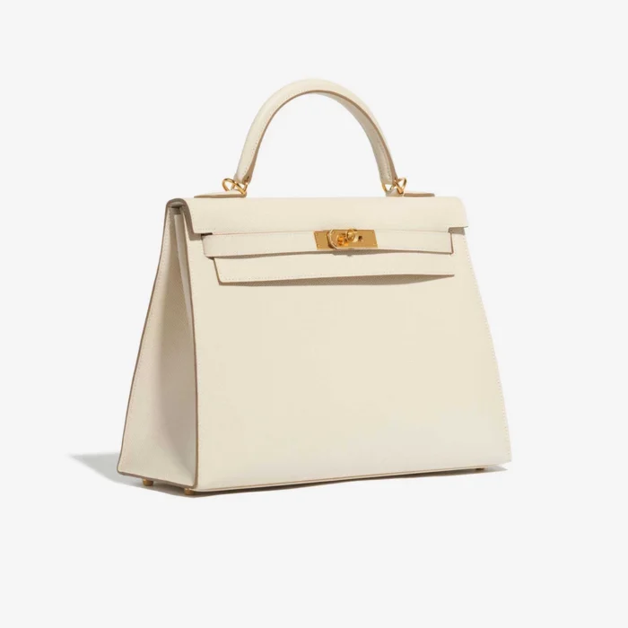 High-End Hermès Inspired Kelly 32 Epsom Craie GHW - Direct Luxury Fashion - Image 4