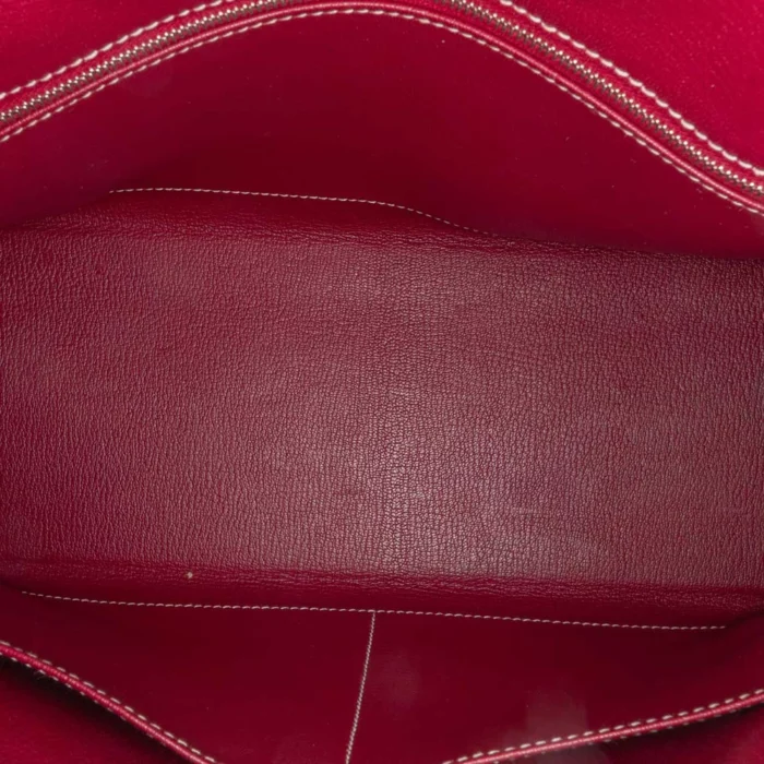 High-End Hermès Inspired Kelly 32 Epsom Rose Tyrien/Tosca Candy Collection PHW - Direct Luxury Fashion - Image 4