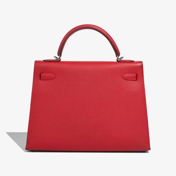 High-End Hermès Inspired Kelly 32 Epsom Rouge Casaque PHW - Direct Luxury Fashion - Image 2