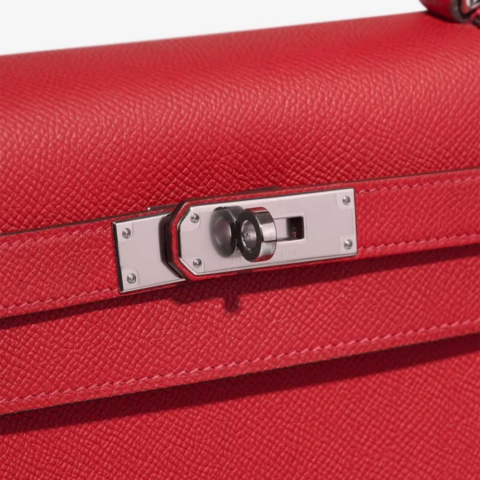 High-End Hermès Inspired Kelly 32 Epsom Rouge Casaque PHW - Direct Luxury Fashion - Image 7