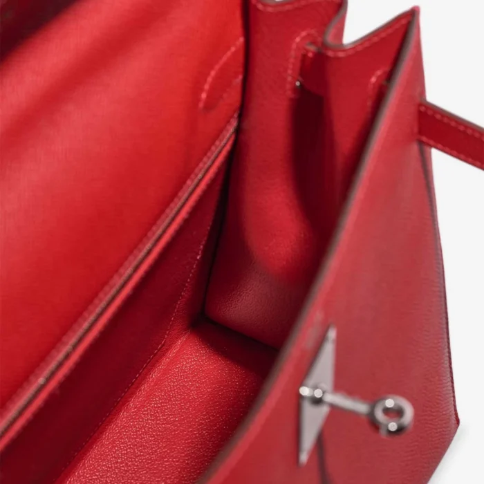 High-End Hermès Inspired Kelly 32 Epsom Rouge Casaque PHW - Direct Luxury Fashion - Image 5