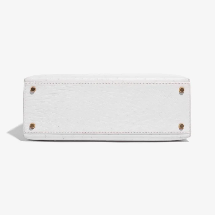 High-End Hermès Inspired Kelly 32 Ostrich Blanc GHW - Direct Luxury Fashion - Image 3