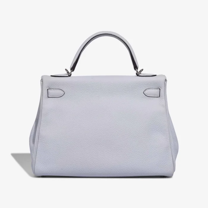 High-End Hermès Inspired Kelly 32 Taurillon Clemence Bleu Pale PHW - Direct Luxury Fashion - Image 2