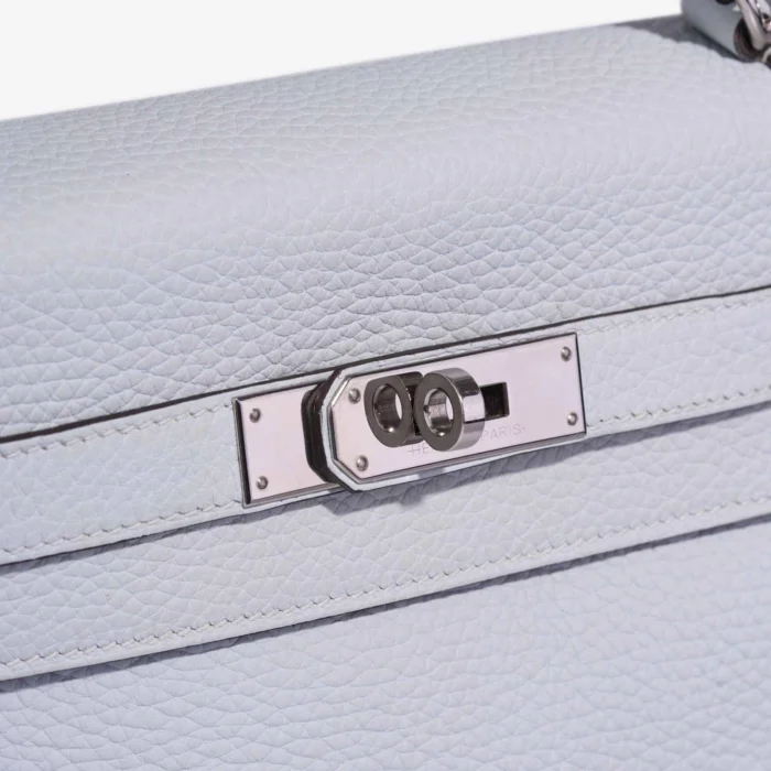 High-End Hermès Inspired Kelly 32 Taurillon Clemence Bleu Pale PHW - Direct Luxury Fashion - Image 6
