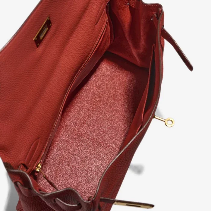 High-End Hermès Inspired Kelly 32 Togo Rouge de Coeur GHW - Direct Luxury Fashion - Image 5