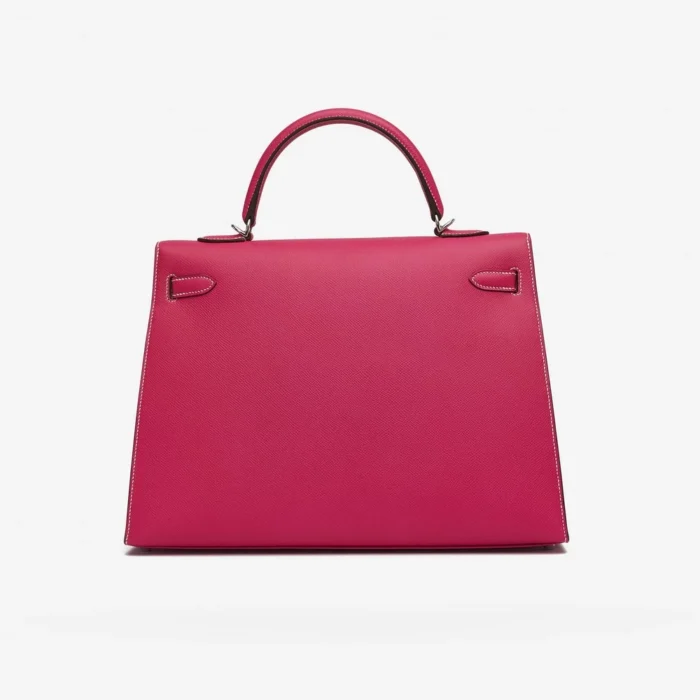 High-End Hermès Inspired Kelly 35 Epsom Rose Tyrien PHW - Direct Luxury Fashion - Image 2