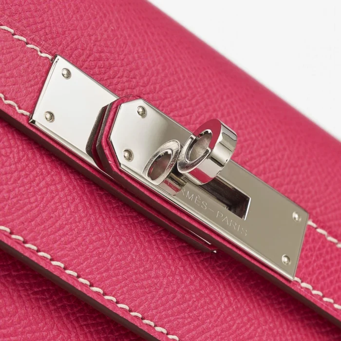 High-End Hermès Inspired Kelly 35 Epsom Rose Tyrien PHW - Direct Luxury Fashion - Image 7