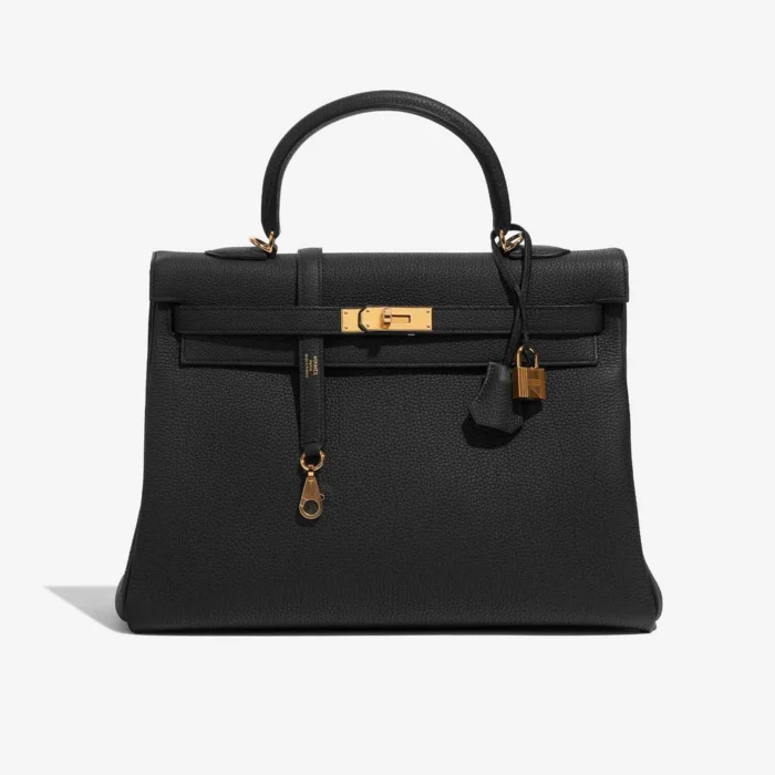 High-End Hermès Inspired Kelly 35 Togo Black GHW | Direct Luxury