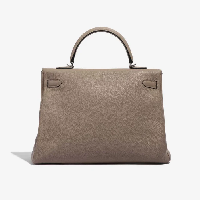 High-End Hermès Inspired Kelly 35 Togo Gris Tourterelle PHW - Direct Luxury Fashion - Image 2