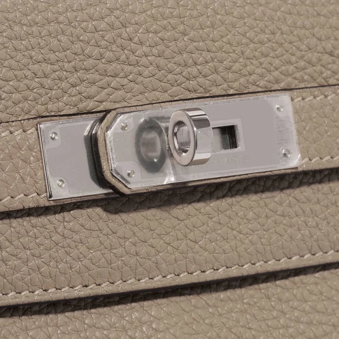 High-End Hermès Inspired Kelly 35 Togo Gris Tourterelle PHW - Direct Luxury Fashion - Image 7
