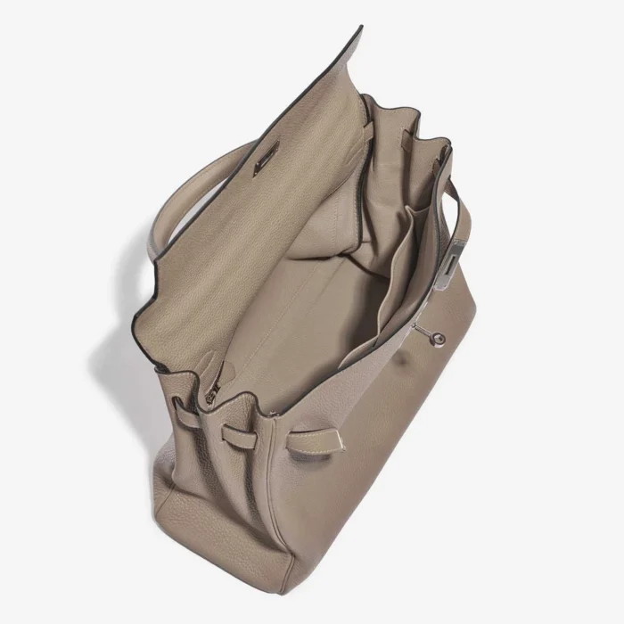 High-End Hermès Inspired Kelly 35 Togo Gris Tourterelle PHW - Direct Luxury Fashion - Image 5