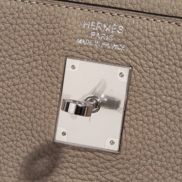 High-End Hermès Inspired Kelly 35 Togo Gris Tourterelle PHW - Direct Luxury Fashion - Image 6