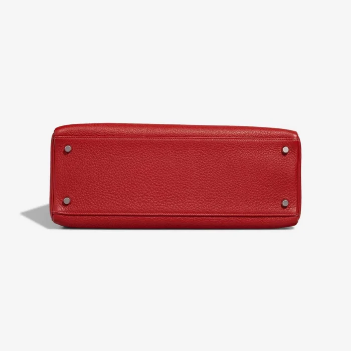 High-End Hermès Inspired Kelly 35 Togo Rouge Vif PHW - Direct Luxury Fashion - Image 3