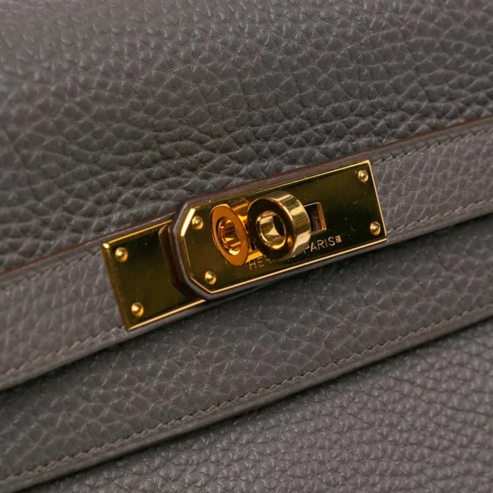 High-End Hermès Inspired Kelly 35 Togo etain GHW - Direct Luxury Fashion - Image 6