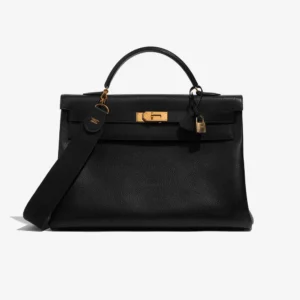 High-End Hermès Inspired Kelly 40 Ardennes Black GHW | DLF