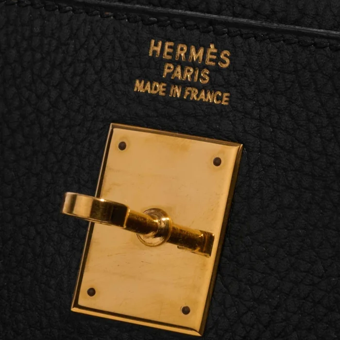 High-End Hermès Inspired Kelly 40 Ardennes Black GHW - Direct Luxury Fashion - Image 6