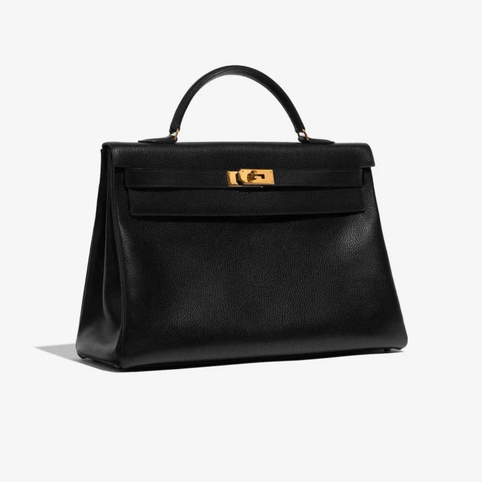 High-End Hermès Inspired Kelly 40 Ardennes Black GHW - Direct Luxury Fashion - Image 4