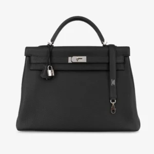 High-End Hermès Inspired Kelly 40 Togo Black PHW | DLF