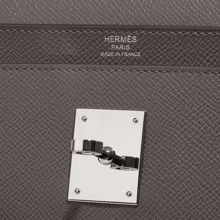 High-End Hermès Inspired Kelly Depêches 36 Epsom etain PHW - Direct Luxury Fashion - Image 6
