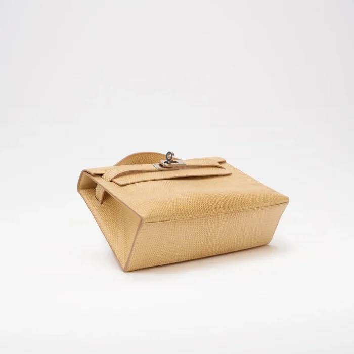 High-End Hermès Inspired Kelly Pochette Lizard Vanille PHW - Direct Luxury Fashion - Image 3