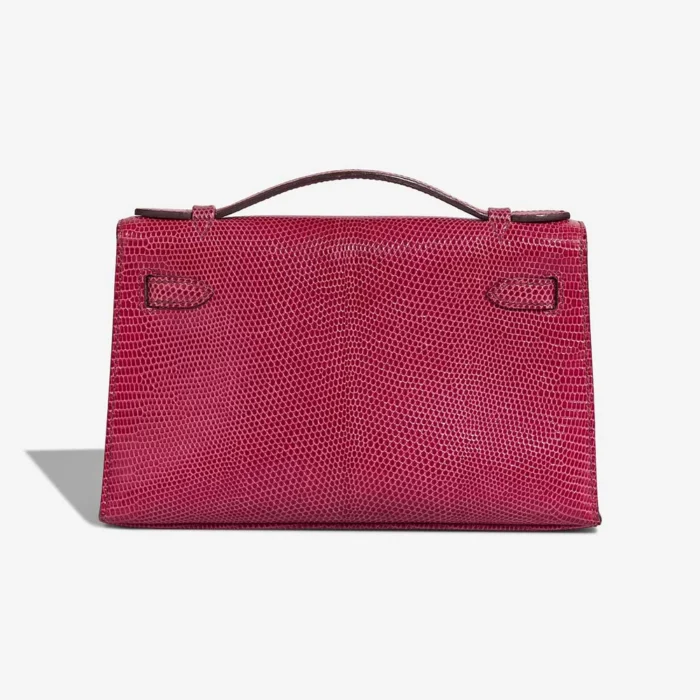 High-End Hermès Inspired Kelly Pochette Niloticus Lizard Fuchsia PHW - Direct Luxury Fashion - Image 2