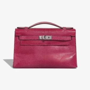 High-End Hermès Inspired Kelly Pochette Niloticus Lizard Fuchsia PHW - Direct Luxury Fashion