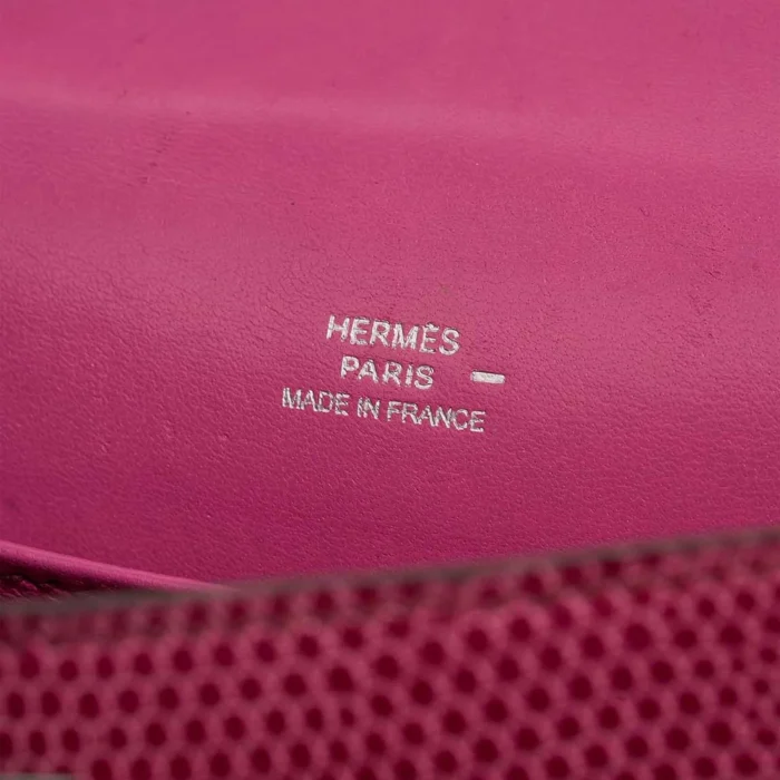 High-End Hermès Inspired Kelly Pochette Niloticus Lizard Fuchsia PHW - Direct Luxury Fashion - Image 6