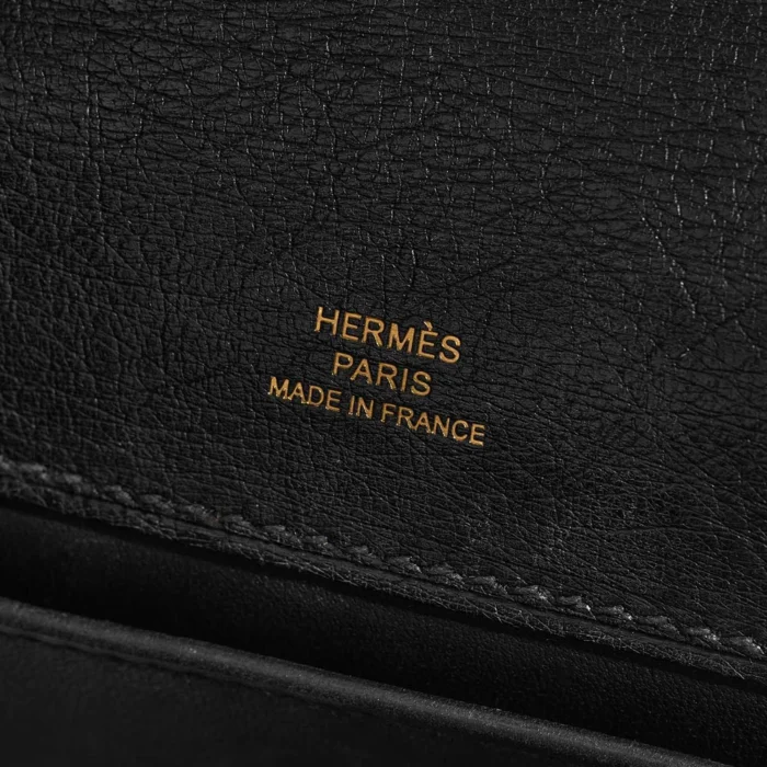 High-End Hermès Inspired Kelly Pochette Ostrich Black GHW - Direct Luxury Fashion - Image 5