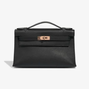 High-End Hermès Inspired Kelly Pochette Swift Black GHW - Direct Luxury Fashion