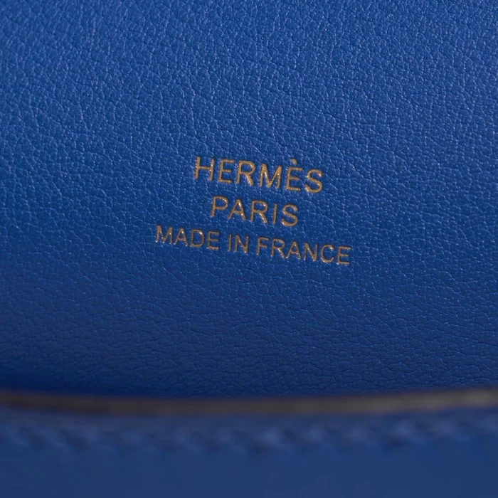 High-End Hermès Inspired Kelly Pochette Swift Blue de France GHW - Direct Luxury Fashion - Image 6