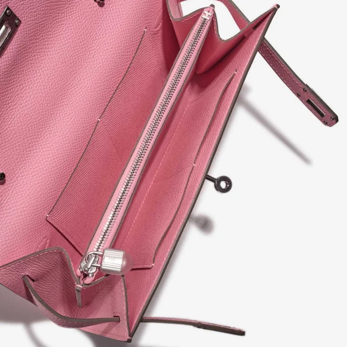 High-End Hermès Inspired Kelly To Go Epsom Rose Confetti PHW - Direct Luxury Fashion - Image 5