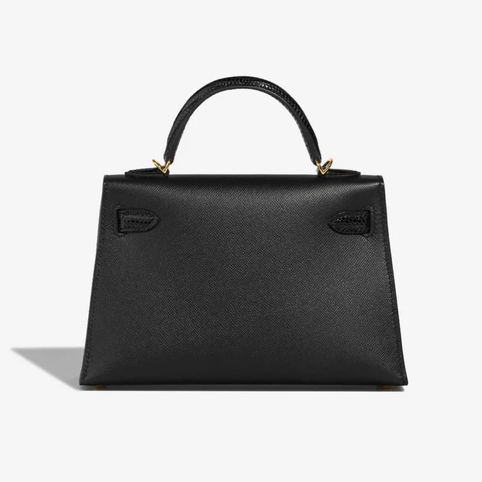 High-End Hermès Inspired Kelly Touch Mini Veau Madame/Lizard Black GHW - Direct Luxury Fashion - Image 2