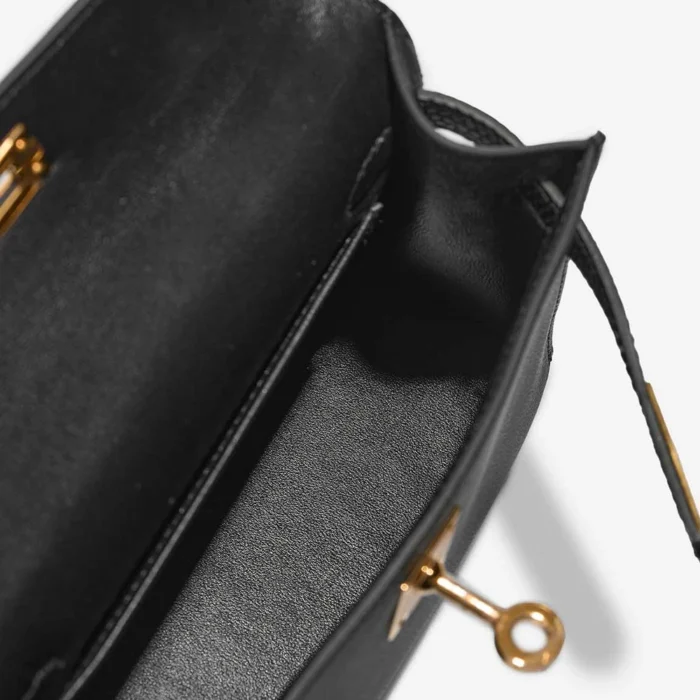 High-End Hermès Inspired Kelly Touch Mini Veau Madame/Lizard Black GHW - Direct Luxury Fashion - Image 5